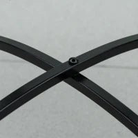 Tavolino da Giardino in Metallo con Piano d'Appoggio a Mosaico, Ф35.5x53.5cm