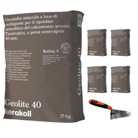 Geomalta minerale tixotropica 5 sacchi da 25 kg cazzuola punta tonda 16 cm