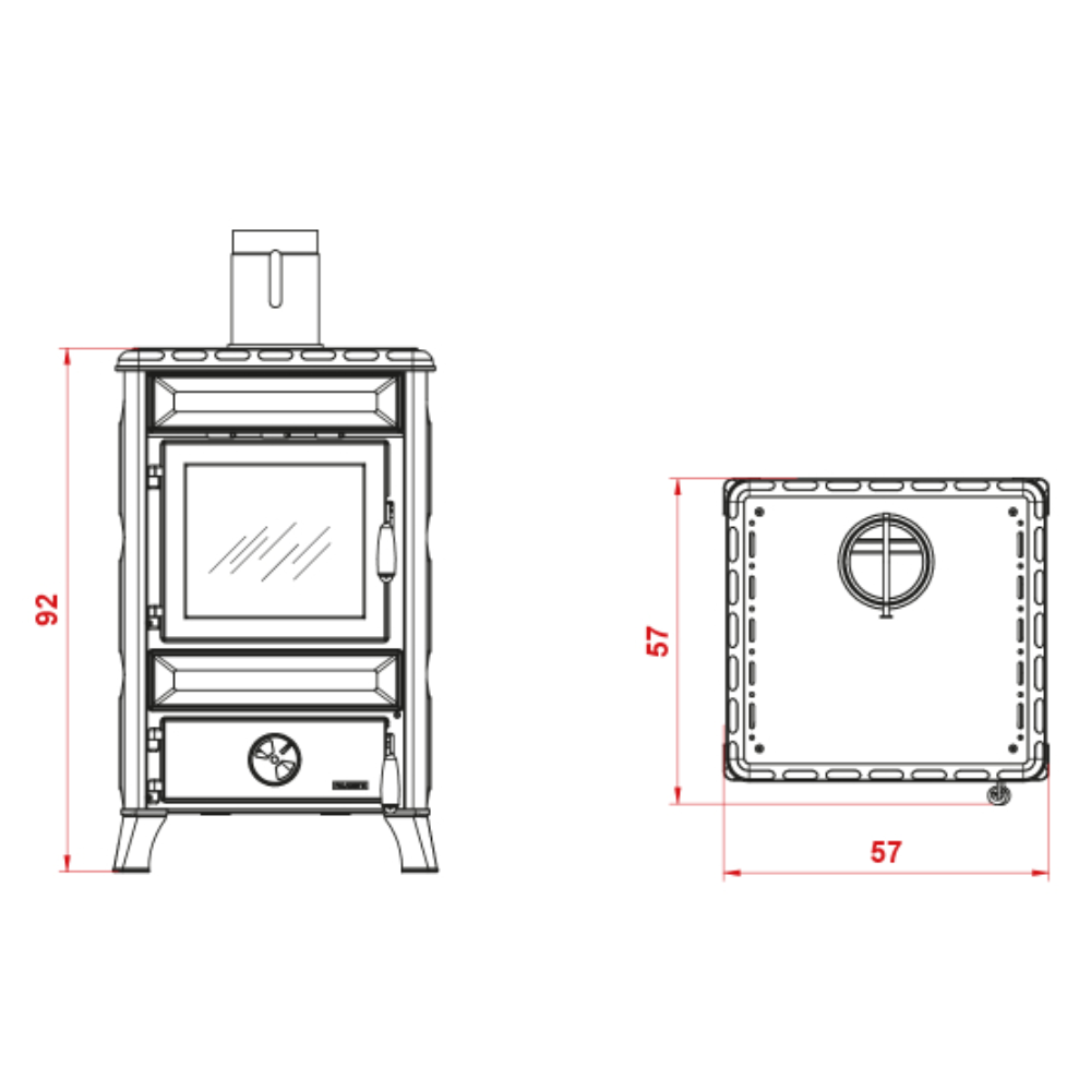 Stufa a legna ad irraggiamento in stile retrò oscar palazzetti