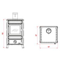 Stufa a legna ad irraggiamento in stile retrò oscar palazzetti