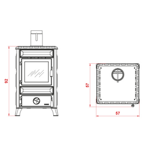 Stufa a legna ad irraggiamento in stile retrò oscar palazzetti
