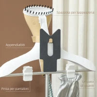 Ferro da Stiro Verticale a Vapore 1800W con Serbatoio 1.8L, Altezza Regolabile e Accessori, Oro