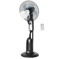 Ventilatore Nebulizzatore e Deumidificatore Oscillante 70° con 3 Modalità, Telecomando e Timer 7.5h, Tanica 2.8L, 90W, Ф44.5cm x 120cm