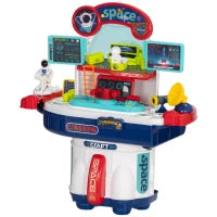 Banco da Lavoro Giocattolo da 21 Pezzi a tema Spaziale con Suoni e Luci, in PP e GPPS, 45.5x24x52.5 cm