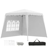 Gazebo da Giardino Pieghevole ad Altezza Regolabile in Acciaio e Tessuto Oxford, 2.4x2.4x2.5m