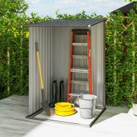 Casetta da Giardino Porta Attrezzi in Acciaio Galvanizzato e Porta, 100x103x160cm, Marrone