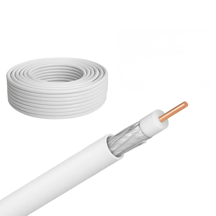 Cavo coassiale tv 75 ohm Ø5 mm in rame puro classe b venduto al metro *** sezione conduttore 5 mmq, confezione 1