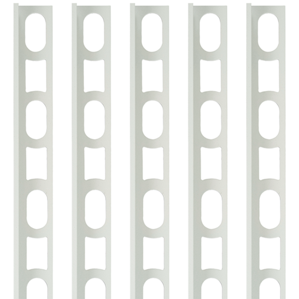 Profili in alluminio verniciato colore bianco luna 103 a l per finitura parete proangle *** pezzi 5 pz, confezione 1