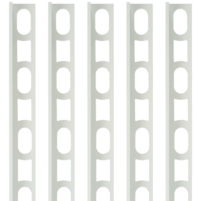 Profili in alluminio verniciato colore bianco luna 103 a l per finitura parete proangle *** pezzi 5 pz, confezione 1