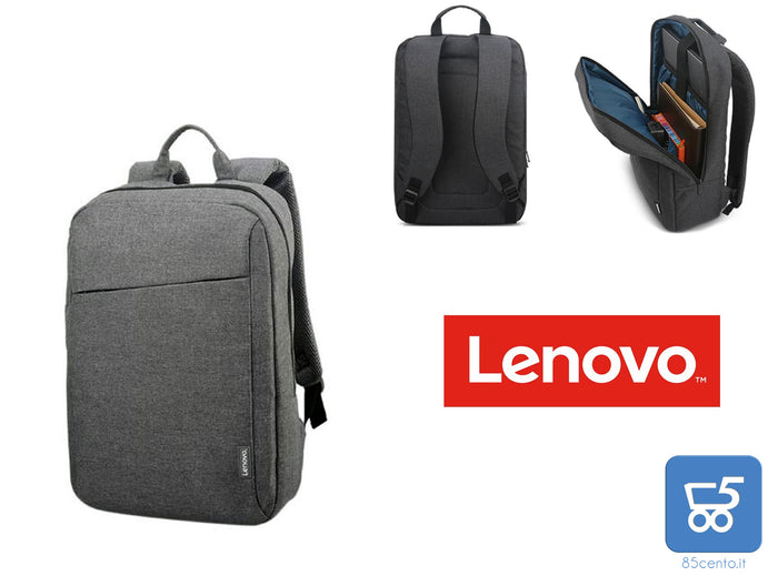 ZAINO BORSA PER NOTEBOOK PORTATILE MARCA LENOVO B210 GREY IN POLIESTERE FINO A 15.6" DAD LAVORO SCUOLA