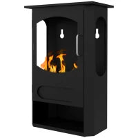 Camino a Bioetanolo Autoportante, Bruciatore da 1.2L Durata 3 Ore, Area Riscaldata 20-25 m², Nero