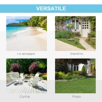 Tenda da Spiaggia Pop Up con Porta a Cerniera, in Poliestere e Fibra di Vetro, 220x173x120 cm, Blu Chiaro e Giallo