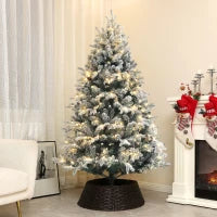 Albero di Natale Artificiale 180cm con 793 Rami, Luci LED e Rami Innevati, Verde
