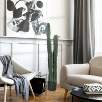 Cactus Artificiale Realistico di Grandi Dimensioni, Ø 18 x 120H cm, Verde