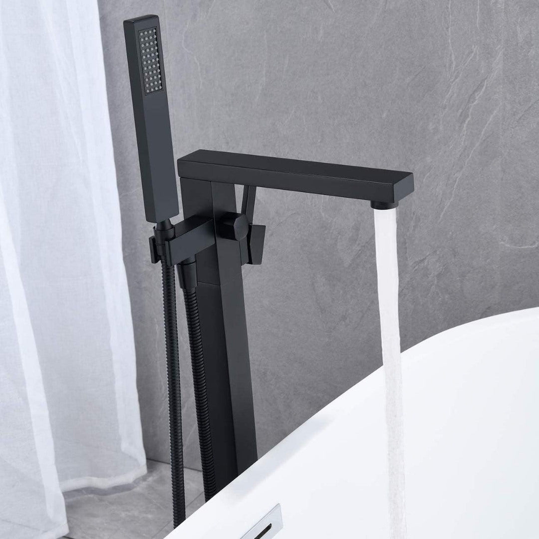 Miscelatore a pavimento per vasca freestanding black calcutta in ottone *** tinta nero, confezione 1