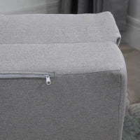 Poltrona Letto 3 in 1 Convertibile in Chaise Longue e Divano da Terra con 2 Cuscini, Grigio Chiaro