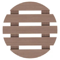 Set di 4 Supporti Rotondi Ø30 cm per Piante, Supporto Porta Vasi su Ruote per Interno ed Esterno, Marrone