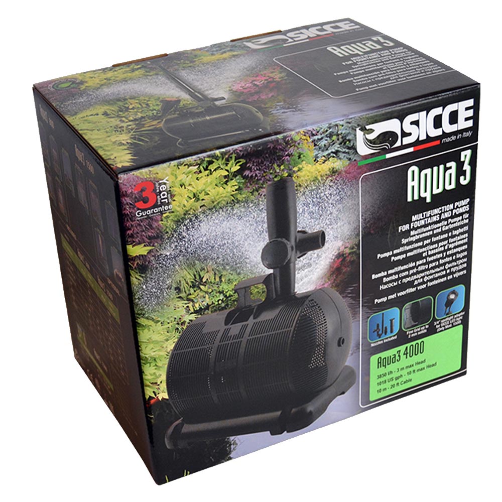 Sicce pompa laghetto aqua 3 filtrazione e giochi da 2500 litri ora
