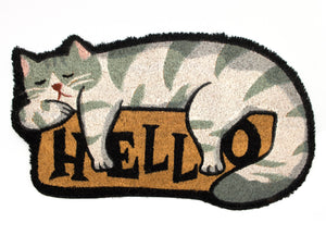 Zerbino Entrata Ingresso Esterno Antiscivolo Cocco Animal Cat Hello