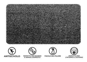 Zerbino Antiscivolo Entrata Ingresso Casa Esterno Asciugapassi Magic Clean - 45x70 - Nero