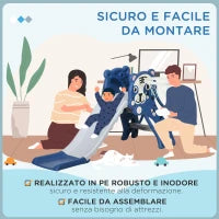 Scivolo per Bambini 18-36 Mesi con Canestro da Basket Laterale in PE, 133x60x70 cm, Blu e Grigio