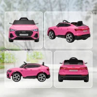 Macchina Elettrica per Bambini 12V con Telecomando, Velocità 3-8km/h, Luci e Musica, Età 3-5 Anni, Rosa
