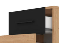 Comodino industry 2 cassetti, finitura Rovere e Nero, ZFM03611011