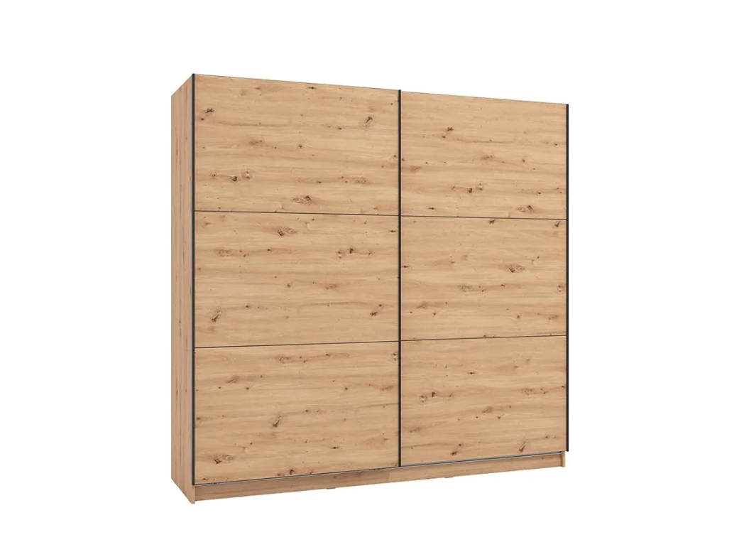 Armadio scorrevole L.220, stile industy, finitura Rovere, ZFM11511011