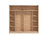 Armadio scorrevole L.220, stile industy, finitura Rovere, ZFM11511011