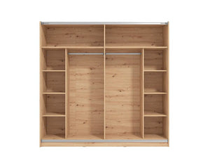 Armadio scorrevole L.220, stile industy, finitura Rovere, ZFM11511011