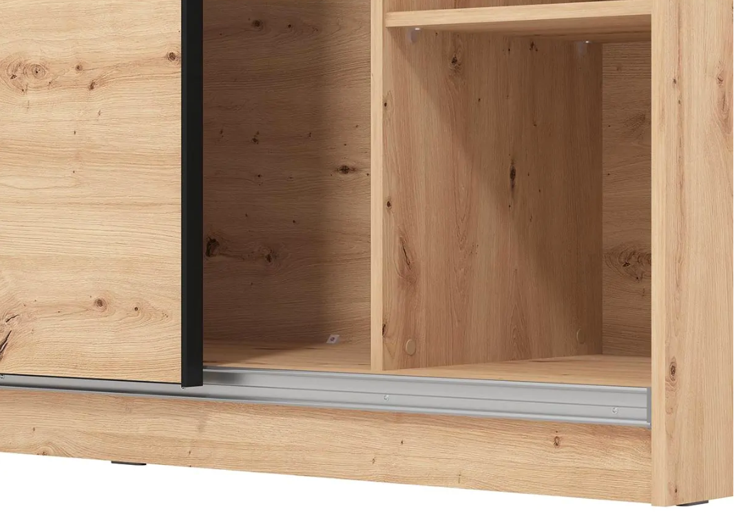 Armadio scorrevole L.220, stile industy, finitura Rovere, ZFM11511011