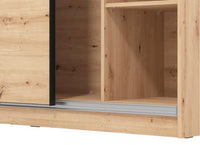 Armadio scorrevole L.220, stile industy, finitura Rovere, ZFM11511011