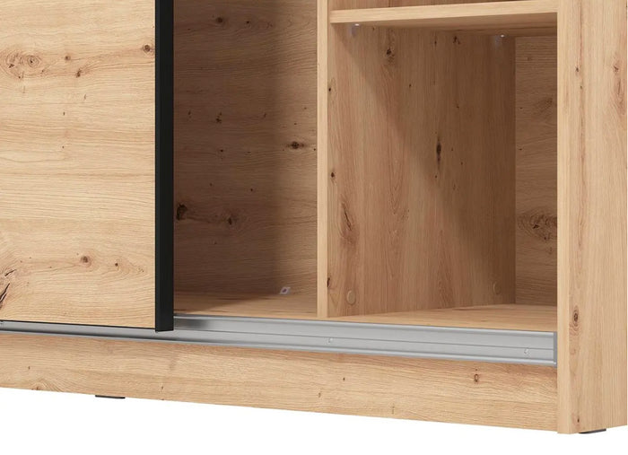 Armadio scorrevole L.220, stile industy, finitura Rovere, ZFM11511011