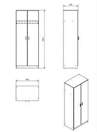 Armadietto multiuso 2 ante, finitura Rovere, ZFM11780011 