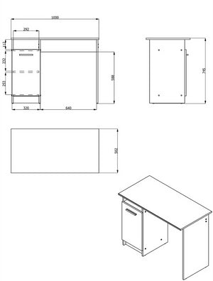 Scrivania con un'anta, finitura Rovere, ZFM15680011