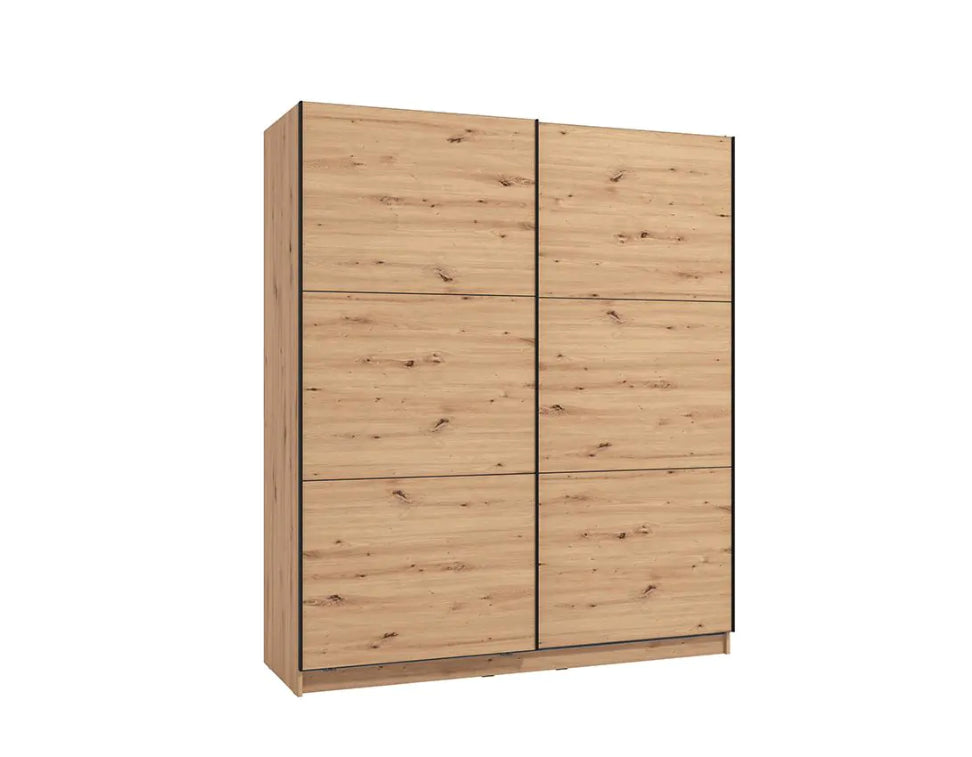 Armadio scorrevole 180 cm, stile industy, finitura Rovere, ZFM24211011 