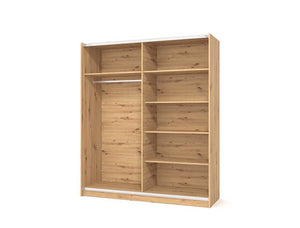 Armadio scorrevole 180 cm, stile industy, finitura Rovere, ZFM24211011 
