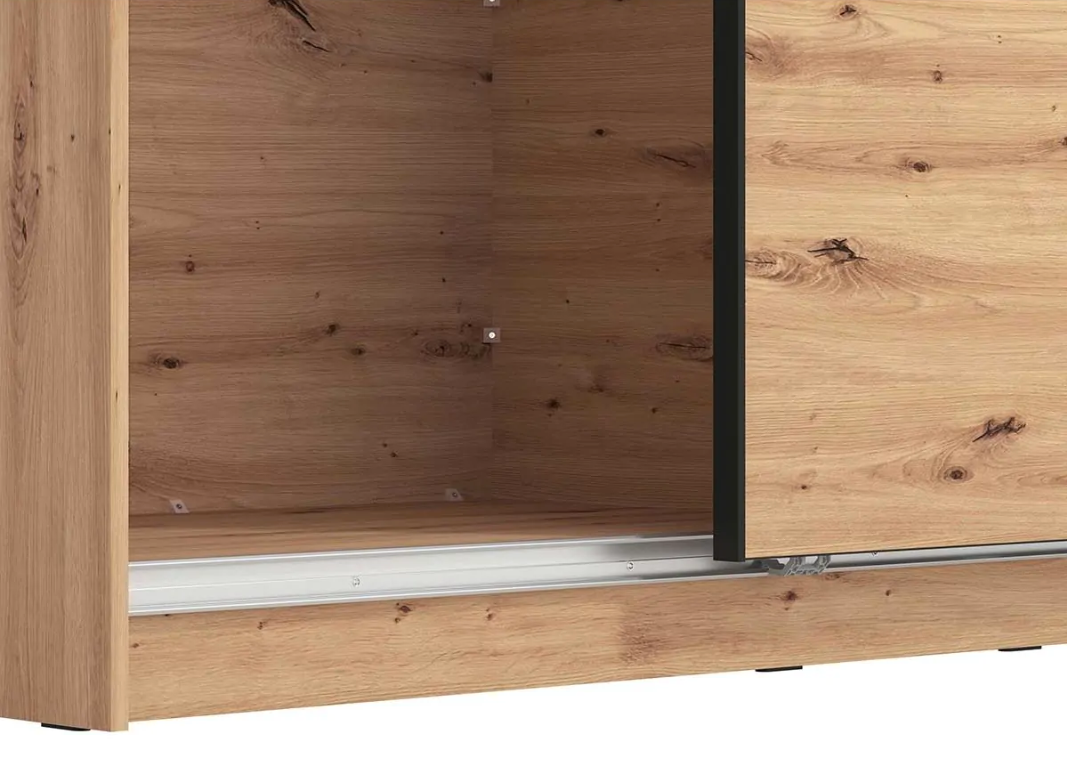 Armadio scorrevole 180 cm, stile industy, finitura Rovere, ZFM24211011 
