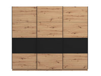 Armadio scorrevole 3 ante, finitura Rovere e Nero, ZFM48111011