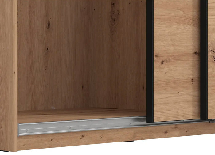 Armadio scorrevole 3 ante, finitura Rovere e Nero, ZFM48111011