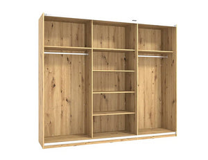 Armadio scorrevole 3 ante, finitura Rovere e Nero, ZFM48111011