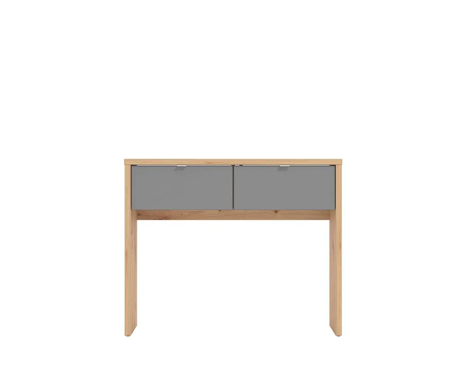 Consolle ingresso a 2 cassetti, finitura Grigio e Rovere, ZFM74411011