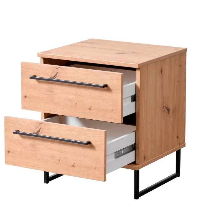 Comodino industry con 2 cassetti, finitura Rovere, ZFM94280011