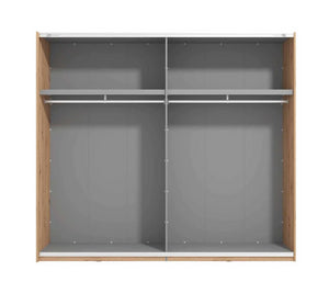 Armadio scorrevole di design moderno, con specchio, Rovere oak e Nero, ZFMLOZ10321011 