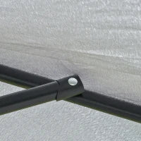 Ombrellone da Giardino Inclinabile 2.3x2m con Apertura a Manovella e 6 Stecche, Grigio