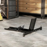 Cavalletto Bloccaruote per Moto, Staffa Regolabile su 14 Livelli per Ruote Ø34-84 cm, Nero