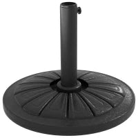 Base per Ombrellone Rotonda Ø43cm da 13kg in Cemento per Pali da 38mm e 48mm, Nero
