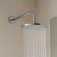 Braccio doccia ottone cromato + soffione doccia tondo ottone cromato diam 300x8 mm spessore