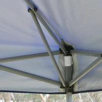 Gazebo Pieghevole 3x3m da Giardino ed Esterno in Metallo e Tessuto Oxford Blu con Borsa da Viaggio e Gambe Regolabile 3 Livelli