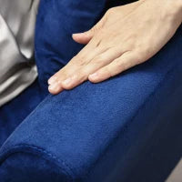 Divano Letto Clic Clac con Schienale Regolabile e 2 Cuscini, in Tessuto Effetto Velluto, 215x83x87 cm, Blu